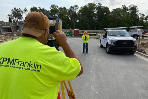 KPM Franklin Survey Crew on the Job in Southeast Orlando